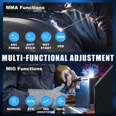 200A MIG Welder,110V/220V Dual Voltage multiprocess welder,Gas Gasless MIG Weldi
