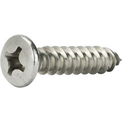 #8 x 1″ Self Tapping Sheet Metal Screws Oval Head Stainless Steel Qty 50