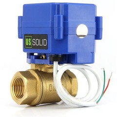 U.S. Solid 3/4″ NPT Motorized Ball Valve N/C 9V 12V 24V AC/DC 2-Wire Brass