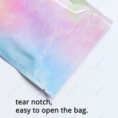 Multi-size Glossy Grey/Colorful Foil Mylar Flat Zip Lock Pouch Bag w/ print