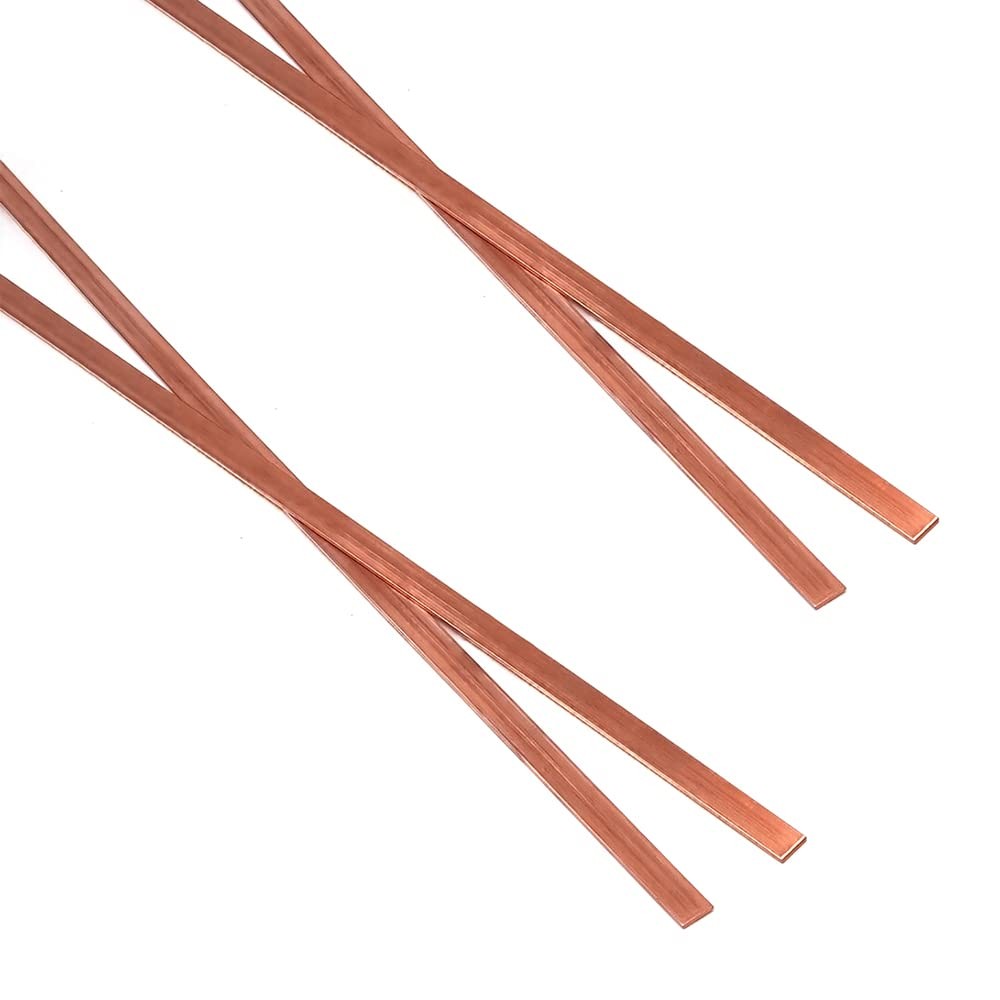 4PCS C110 Copper Flat Bar Stock, 2mm x 10mm x 400mm, 0.08×0.4×15.7 Length