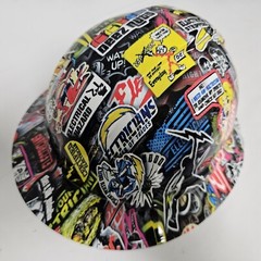 full brim hard hat custom hydro dipped IN ELECTRICIAN EXTREME STICKER BOMB NEW