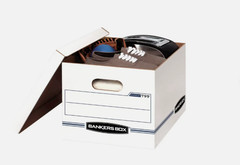 (10 Pack) Bankers Box Basic Duty Letter/Legal File Storage Box with Lids, White