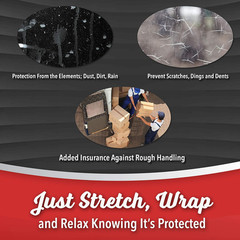 12 Pack Industrial Strength Mini Hand Stretch Wrap with 2 Plastic Handles, 60 Ga
