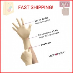 Ansell MICROFLEX Diamond Grip MF-300 Disposable Latex Gloves for Automotive, Hea