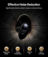 Ear Plugs for Sleeping 45dB Noise Cancelling Silicone Earplugs +8 Tips Obsidian
