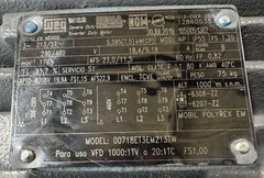 WEG 00718ET3EM213TW 7hp 3-Phase 208-230/460V General Purpose AC Motor