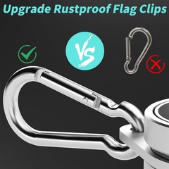2 Pack Aluminum Flag Pole Rings 360 Anti-Wrap Swivel Mounting Ring Silver
