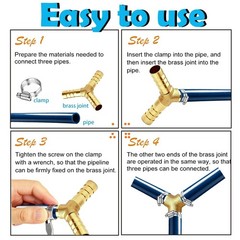 Tnuocke 2pcs Metaland Brass 5/16″ (8mm) Hose Barb 3 5/16 (8mm), Y-shaped