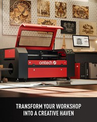 OMTech 60W 20x28in Workbed CO2 Laser Engraver Cutter with CW5200 Water Chiller