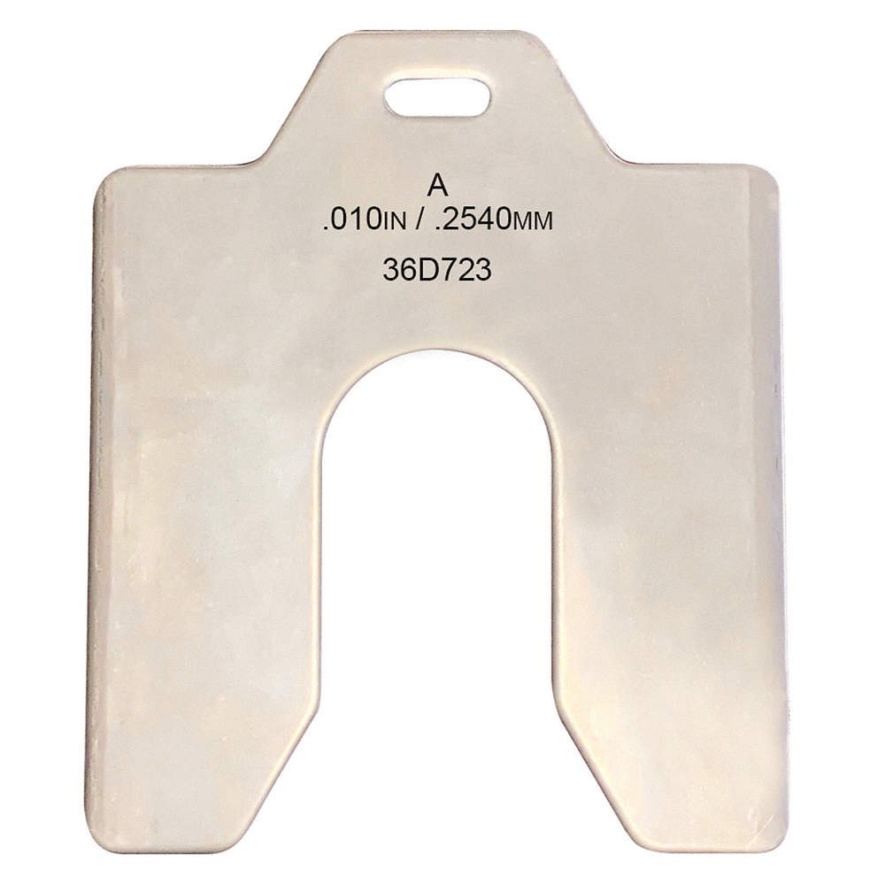 APPROVED VENDOR 36D723 Slotted Shim,Tabbed,0.01″ Thk,2″ L,PK20 36D723
