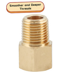 U.S. Solid Brass Fitting Extender Adapter NPT 3/8″ Male x 3/8″ Female, 2pcs