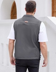 Gihuo Men’s Lightweight Softshell Sleeveless Golf Vest with Zipper Pockets fo…