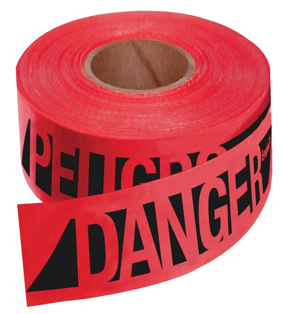 76-0604 Reinforced Construction Grade Danger/Peligro Tape Red with Black Ink,…