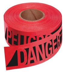 76-0604 Reinforced Construction Grade Danger/Peligro Tape Red with Black Ink,…