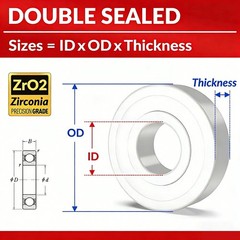 Ceramic Ball Bearing ZrO2 Zirconia Full Ceramic Ball Bearing 2RS Double Sealed