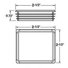 2 1/2″ x 2 1/2″ Square Tubing Plug 2 1/2″ Tubing Cap USA Various Package Sizes