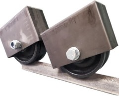6″ Cast Iron V-Groove Wheel w/Bearing & Weldable Box – 2 Wheels
