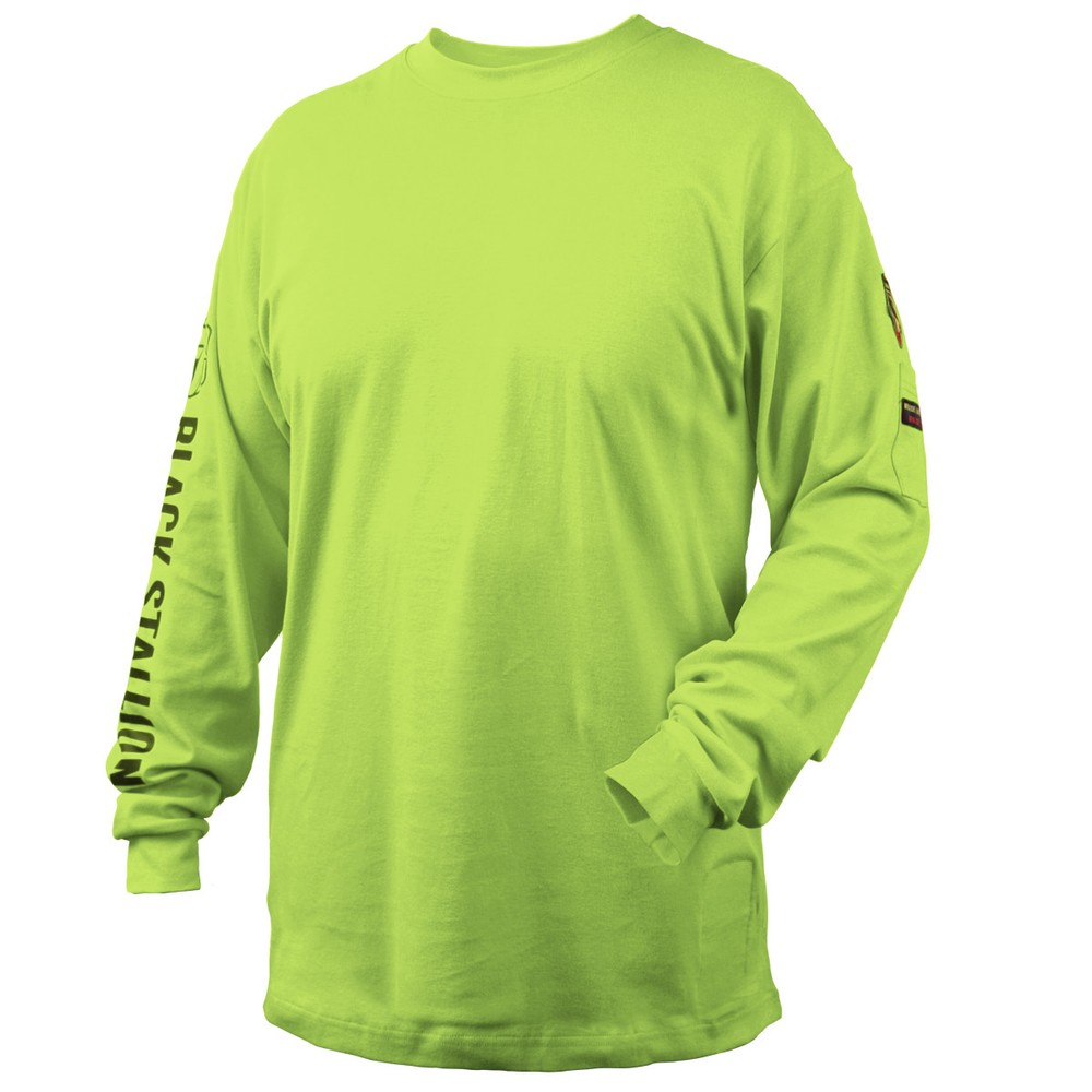 Revco Black Stallion Lime 7 oz. FR Cotton Knit Long-Sleeve T-Shirt Size Large