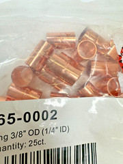 PKG 25 – 3/8″ OD (1/4″ ID) Copper Sweat / Solder Coupling PN: C165-0002