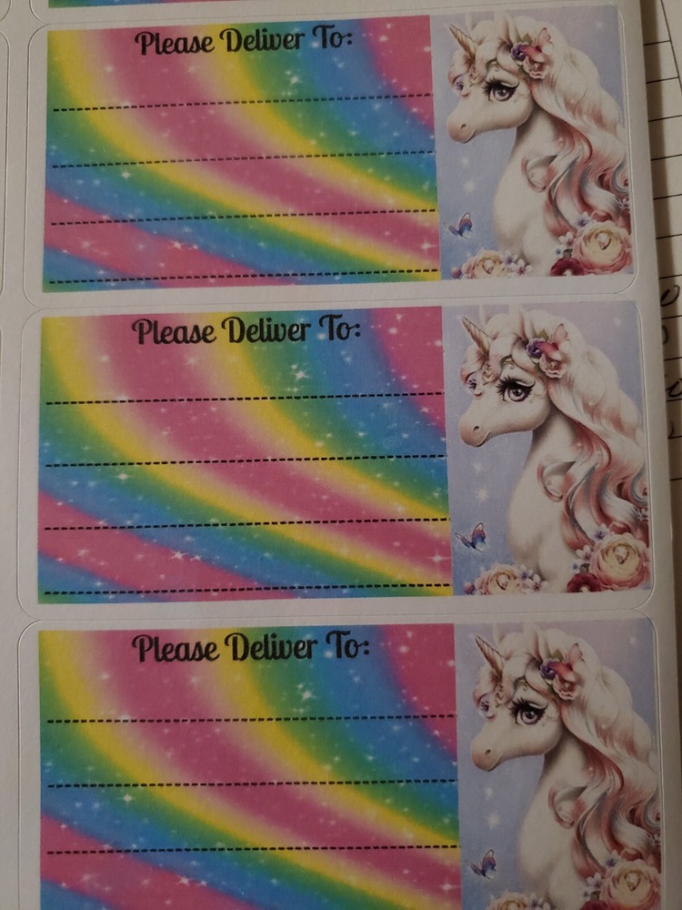 3 Sheets please deliver to address shipping labels (PDT) pen pal, mail