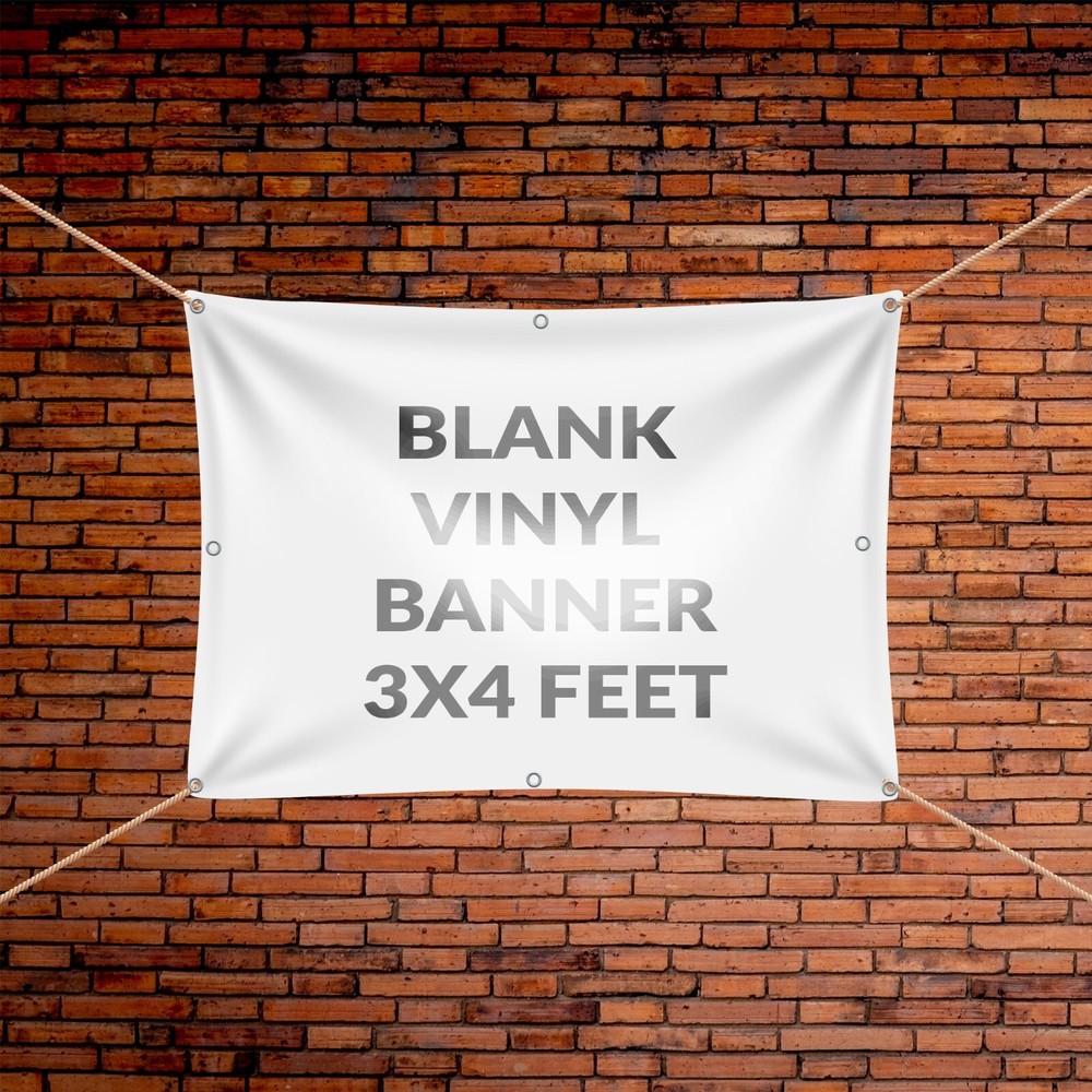 VictoryStore 3×4 Feet Blank Banner – 10oz Blank Vinyl Banner with Grommets