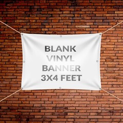 VictoryStore 3×4 Feet Blank Banner – 10oz Blank Vinyl Banner with Grommets