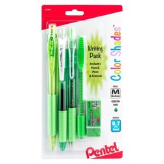 Pentel Color Shades Writing Packs – Assorted Colors, mechanical pencil, erasers,