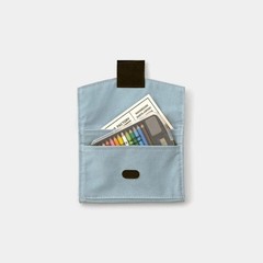Traveler’s Company TO&FRO Passport size Zipper Card Case Blue Gray New