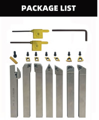 7PC 1/2″ Shank Indexable Carbide Lathe Turning Insert Tool Holder Bit Se suit US