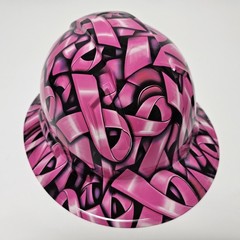 full brim hard hat custom hydro dipped IN BREAST CANCER AWARENESS IN YOUR FACE