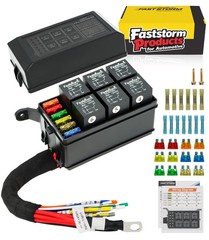 6 Way Waterproof Relay Box with Diodes, Pre-Wired 12V Panel for Car Marine Boat