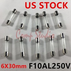 10pcs/lot 10A 250V Fast Blow Fuse Glass Tube 6X30mm F10AL250V QUICK BLOW FUSE