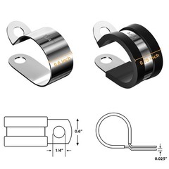 80pcs Rubber Cushion Insulated Clamp Stainless Steel Cable Clamps Assortment Kit