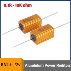 5W Golden Aluminium Load Resistor Wirewound Various Values – 0.1 Ohm to 10K Ohm