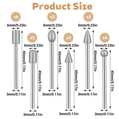 20Pcs 120 Grit Diamond Bits Set, 1/8 Inch Shank, Sturdy Engraving…