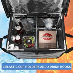 62L Insulated Food Delivery Bag for E-bikes/Scooters – Waterproof Carrier with