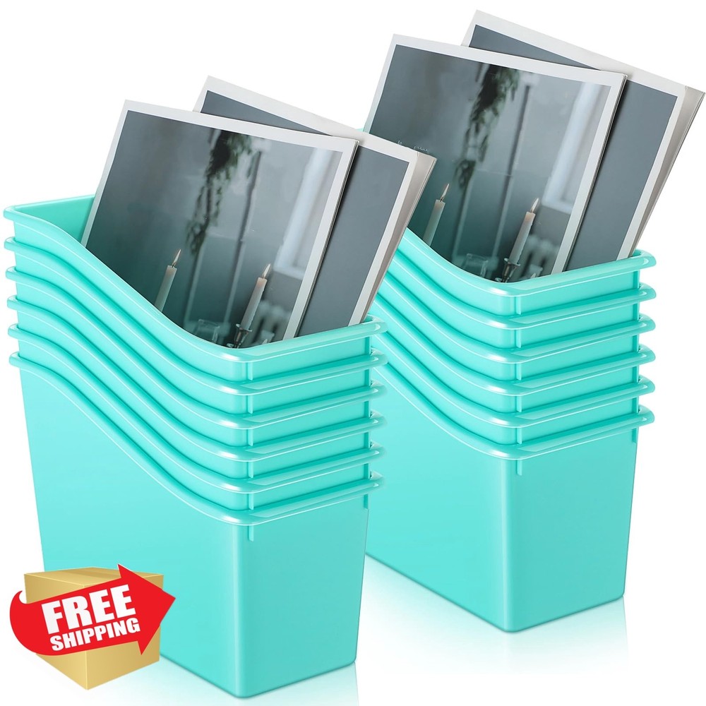 Fuutreo 12 Pcs Water Blue book bins