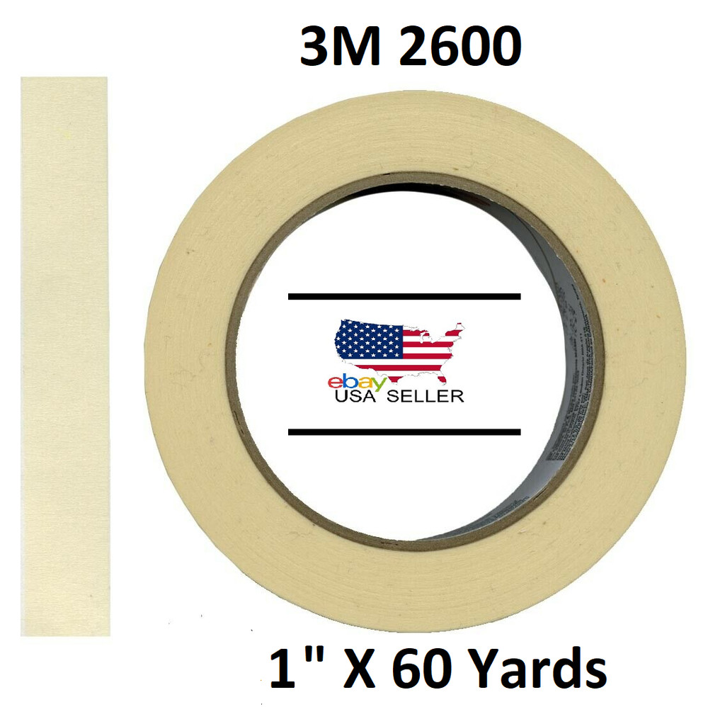 3M #2600 Masking Tape – 1″ x 6 Yards -1 Roll – Painting Tape 1 Inch New Scotch