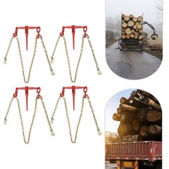4 Pcs 3/8″-1/2″ Chain and Binder Kit Ratchet Load Binder 10FT Chains Hauling