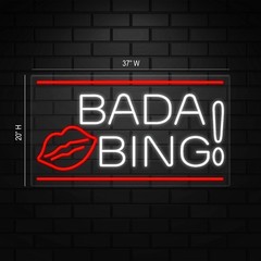 Bada Bing Sign for Business Displays | LED Flex Neon | 37″W x 20″H x 1″D