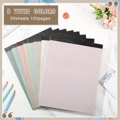 8 Pcs 8.5” x 11” Colored Legal Pad 50 Sheets Per Writing Pads Narrow Ruled …