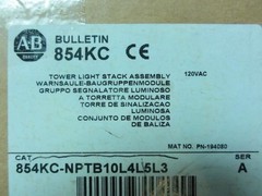 182913 New-No Box; Allen-Bradley 854KC-NPTB10L4L53 Tower Light Stack Assy; 120VA