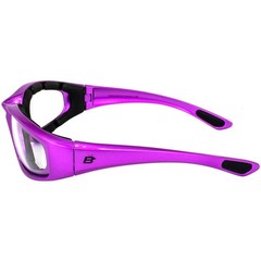 Birdz Eyewear Oriole A/F Padded Sunglasses Purple & Pink Frames w/ Clear Lenses