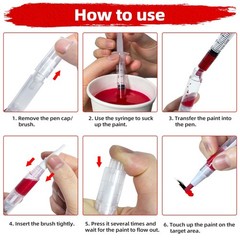 XTIIEED Fillable Touch Up Paint Pen, Refillable 3 Count (6 pcs kit), A-03