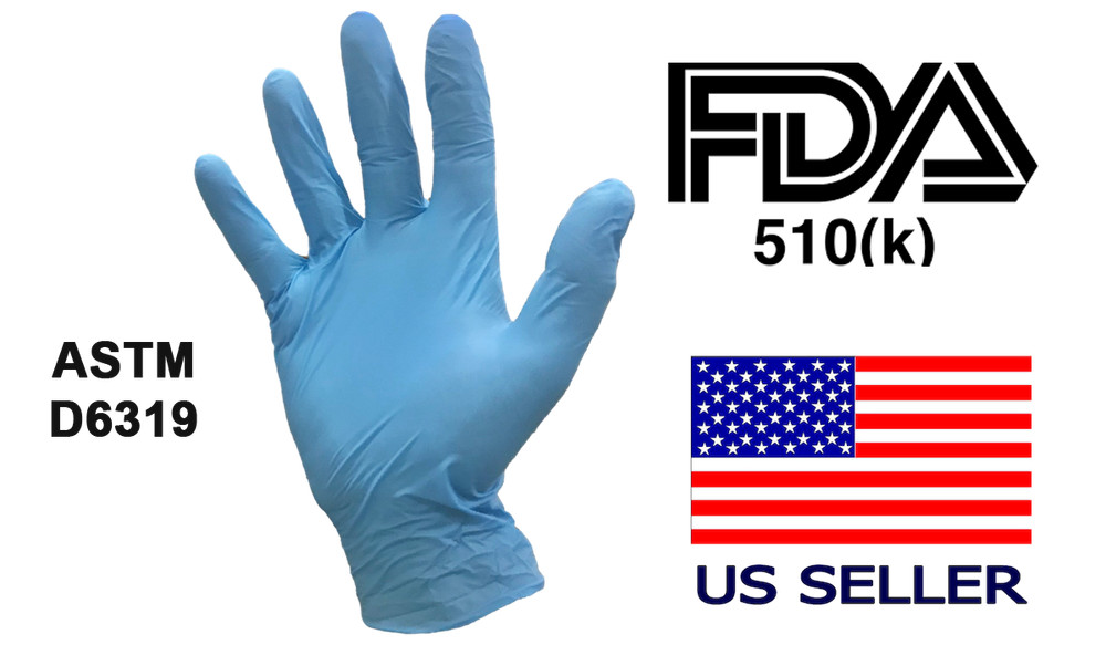Blue Nitrile Medical Exam Gloves Powder Free XS, S, M, L, XL – 10 to 1000 Count