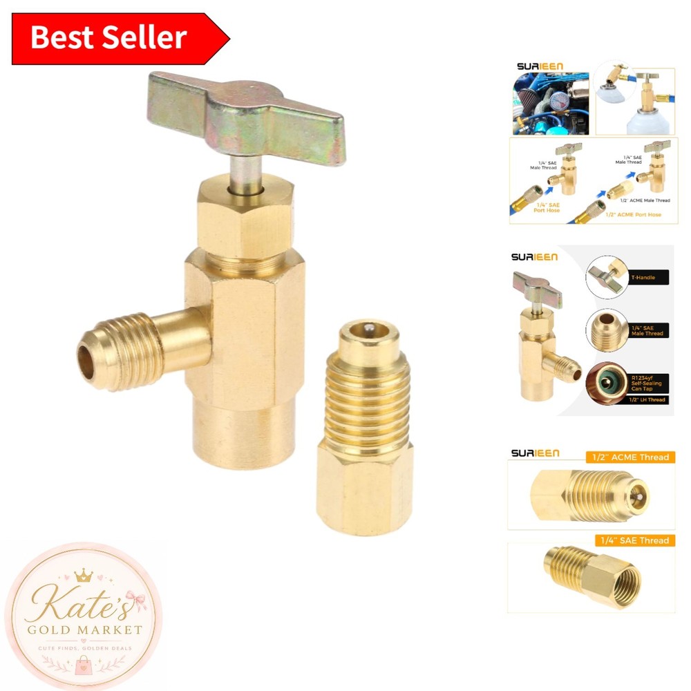 1 Pc R1234YF Self-Sealing Can Tap with R134A Brass Adapter for Easy Installation