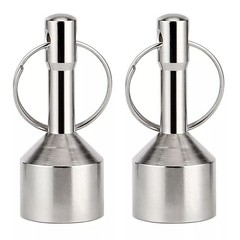 2PCS Large Neodymium Gold & Silver Testing Magnet Keychain Holder D28mm 1.1inch