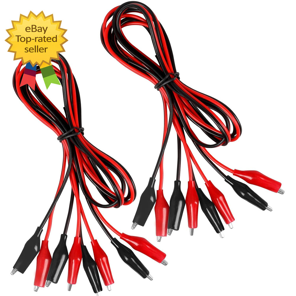 4 Groups 1M Alligator Clips Test Leads Jumper Wires for Electrical Testing