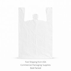 Bags Multi Purpose 17″ x 8″ X 29″ Plastic White Jumbo T-Shirt Shopping Grocery